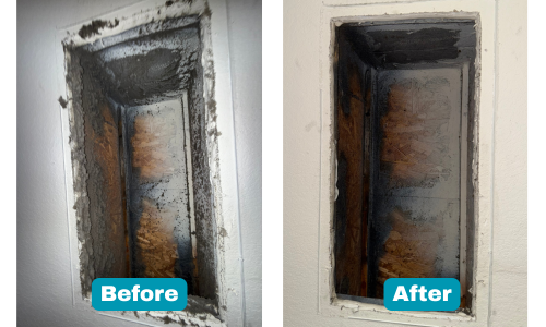 Professional air duct cleaning in progress