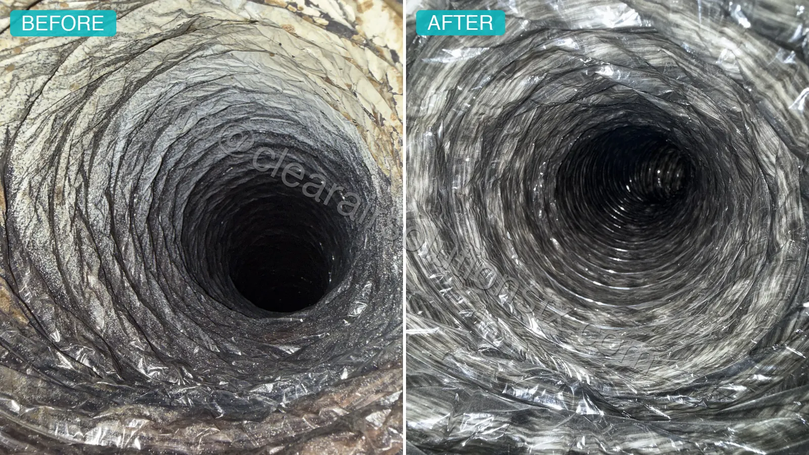 Before and after Air Duct Cleaning in Missouri City, TX by ClearAir Solutions, October 2026
